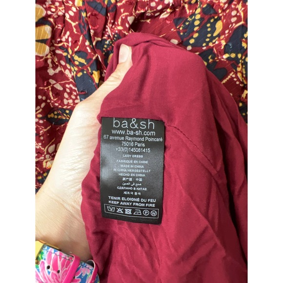 ba&sh NWT Gigi Long Sleeve Floral Midi Boho Smocked Floral Dress 1 / US 4 Small - Picture 5 of 14